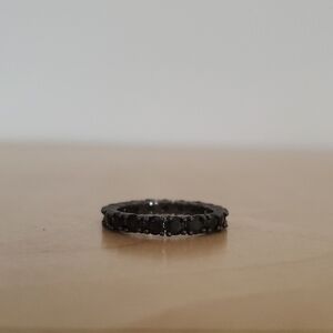 Eternity Band Ring with Black Stones